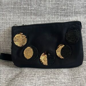 Kipling Black and Gold Moon Cycle  Women's Clutch